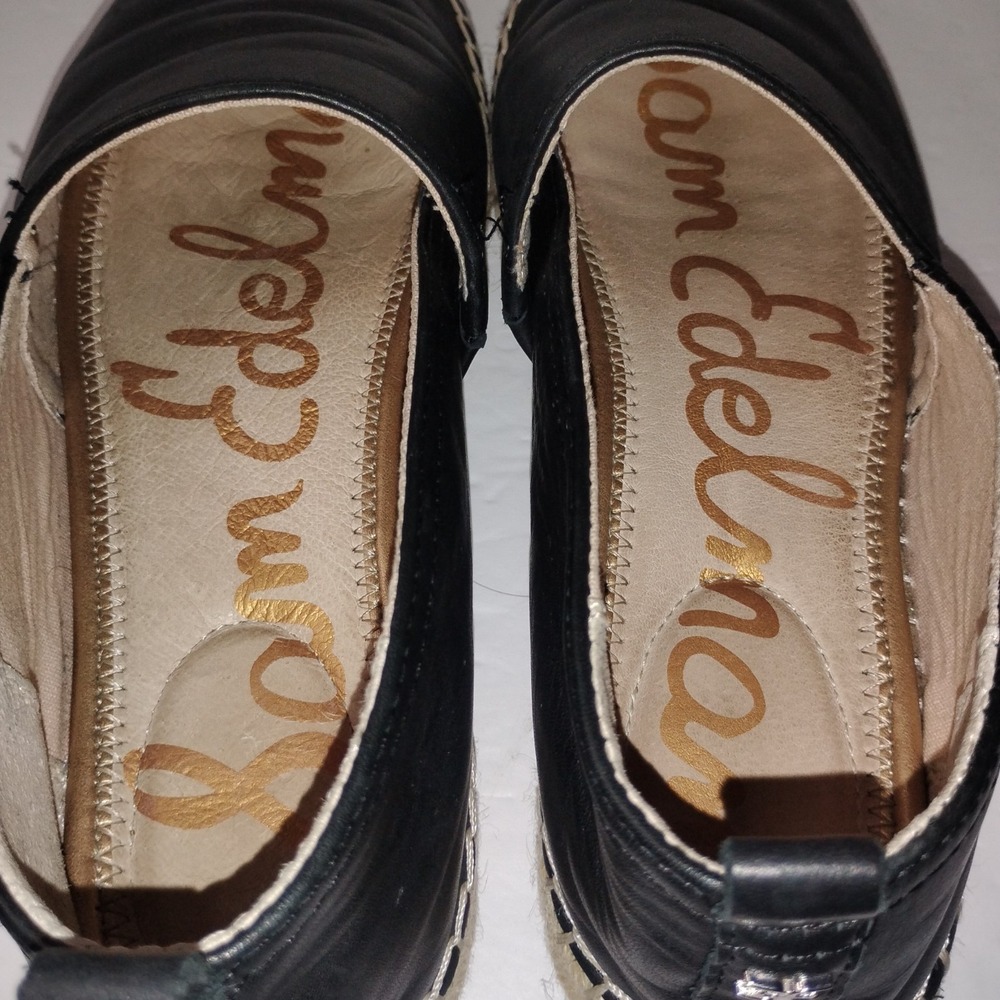 Sam Edelman‎ Women's Black Leather Espadrille Loafers Size 9 - Picture 4 of 16